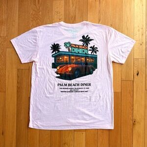 Oversized Pink Palm Beach Diner Graphic T-shirt